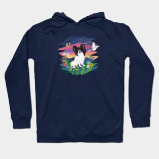 Papillon Enjoying a Walk in the Country Hoodie